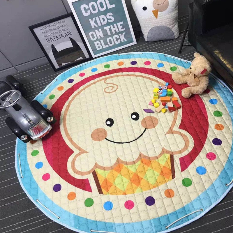 Colorful Children Playing Blanket Toy Storage Bag Kid's Toy Organizer Baby Kawaii Carpet
