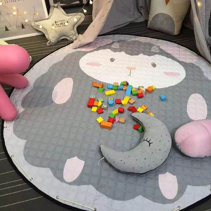 Colorful Children Playing Blanket Toy Storage Bag Kid's Toy Organizer Baby Kawaii Carpet