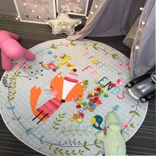Colorful Children Playing Blanket Toy Storage Bag Kid's Toy Organizer Baby Kawaii Carpet