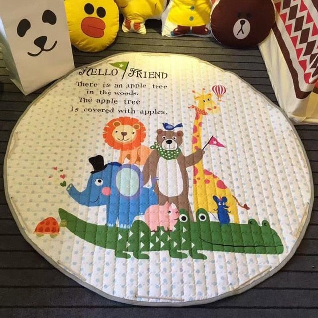Colorful Children Playing Blanket Toy Storage Bag Kid's Toy Organizer Baby Kawaii Carpet