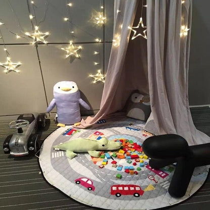 Colorful Children Playing Blanket Toy Storage Bag Kid's Toy Organizer Baby Kawaii Carpet