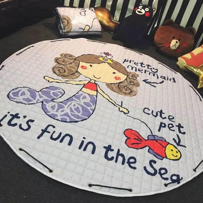 Colorful Children Playing Blanket Toy Storage Bag Kid's Toy Organizer Baby Kawaii Carpet
