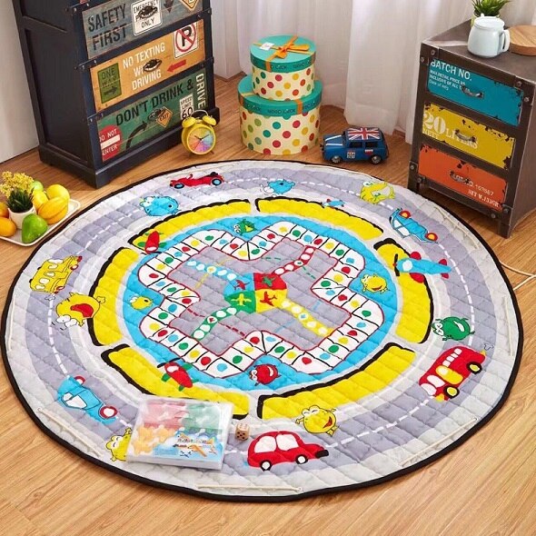 Colorful Children Playing Blanket Toy Storage Bag Kid's Toy Organizer Baby Kawaii Carpet