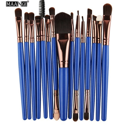MAANGE Pro 15Pcs Makeup Brushes Set Eye Shadow Foundation Powder Eyeliner Eyelash Lip Make Up Brush Cosmetic Beauty Tool Kit Hot