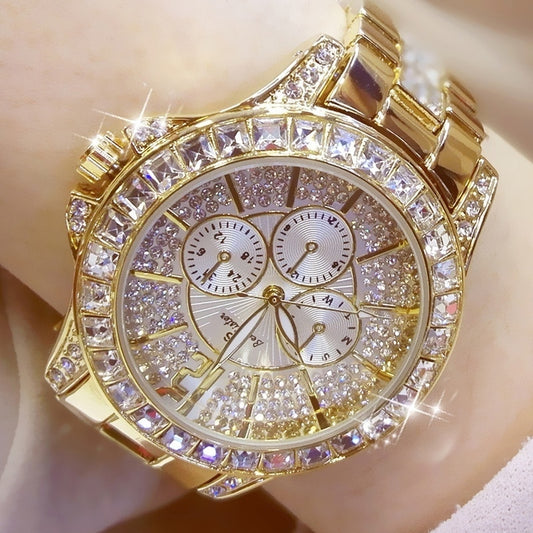 Women Watches Quartz Diamond Luxury Watch Fashion Top Brand Wristwatch Fashion Watch Ladies Crystal Jewelry Rose Gold Watch