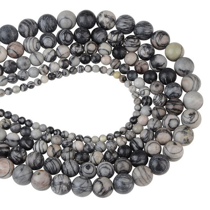 Chanfar 4 6 8 10 12mm Natural Stone Beads Black Lava Tiger Eye Bulk Loose Stone Beads For DIY Making Bracelet Necklace Jewelry