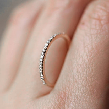 Micro Pave Cubic Zirconia Wedding/Engagement Rings White/Rose Gold Color Fashion Brand Crystal Ring Jewelry For Women DFR133