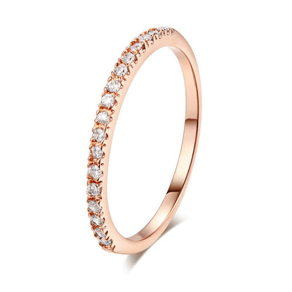 Micro Pave Cubic Zirconia Wedding/Engagement Rings White/Rose Gold Color Fashion Brand Crystal Ring Jewelry For Women DFR133
