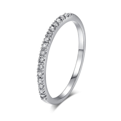 Micro Pave Cubic Zirconia Wedding/Engagement Rings White/Rose Gold Color Fashion Brand Crystal Ring Jewelry For Women DFR133