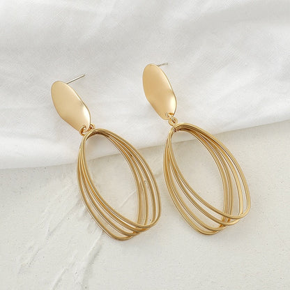 AENSOA Fashion Metal Statement Earrings 2020 Gold Color Geometric Earrings For Women Hanging Dangle Earring Earring  Jewelry