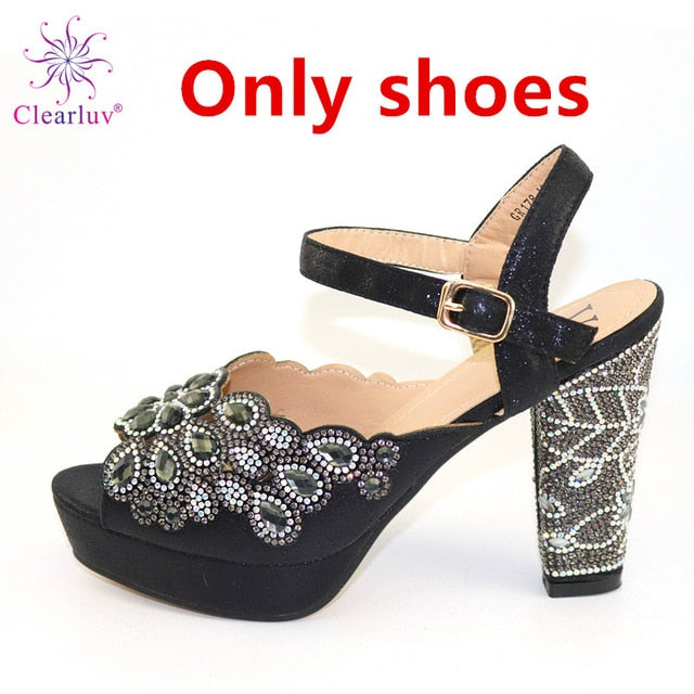 2020 NEW GREEN With Print Desgin Shoes And Evening Bag Set Hot Sale Sandal Shoes With Handbag  Heel Height 11.5CM