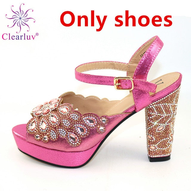 2020 NEW GREEN With Print Desgin Shoes And Evening Bag Set Hot Sale Sandal Shoes With Handbag  Heel Height 11.5CM