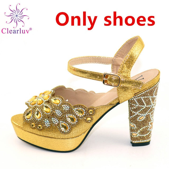 2020 NEW GREEN With Print Desgin Shoes And Evening Bag Set Hot Sale Sandal Shoes With Handbag  Heel Height 11.5CM