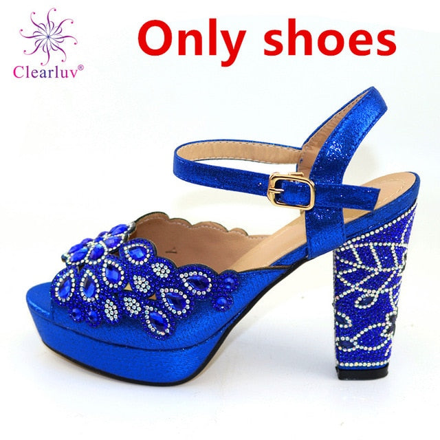 2020 NEW GREEN With Print Desgin Shoes And Evening Bag Set Hot Sale Sandal Shoes With Handbag  Heel Height 11.5CM