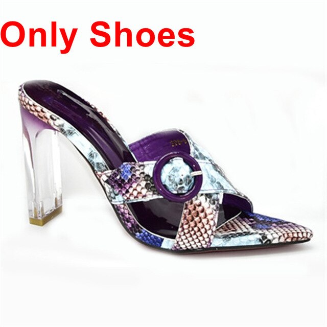 Italian Women Shoes and Bags To Match Set Sale Women Party Shoe and Bag Set Decorated with Rhinestone Ladies Sandals with Heels