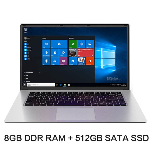 15.6 inch IPS 1920x1080 intel J3455 Quad Core Notebook Computer 8GB RAM 128GB 256GB 512GB SSD ROM Windows 10 Laptop Ultrabook