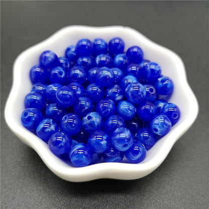 6 8 10 mm Imitation Natural Stone Round Acrylic Beads Clouds Effect Beads For Jewelry Makeing Bracelet necklace DIY Accessory