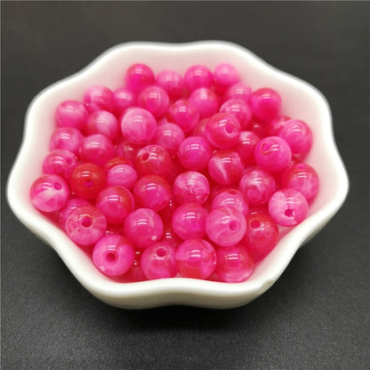 6 8 10 mm Imitation Natural Stone Round Acrylic Beads Clouds Effect Beads For Jewelry Makeing Bracelet necklace DIY Accessory