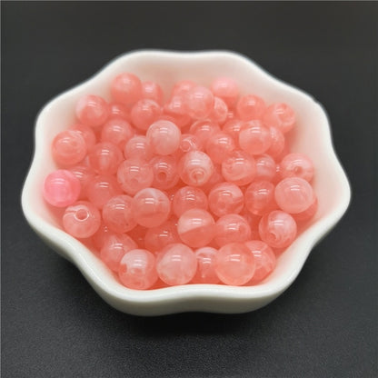 6 8 10 mm Imitation Natural Stone Round Acrylic Beads Clouds Effect Beads For Jewelry Makeing Bracelet necklace DIY Accessory