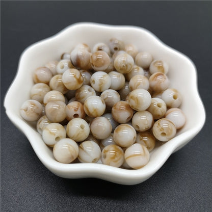 6 8 10 mm Imitation Natural Stone Round Acrylic Beads Clouds Effect Beads For Jewelry Makeing Bracelet necklace DIY Accessory