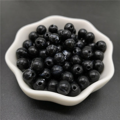6 8 10 mm Imitation Natural Stone Round Acrylic Beads Clouds Effect Beads For Jewelry Makeing Bracelet necklace DIY Accessory