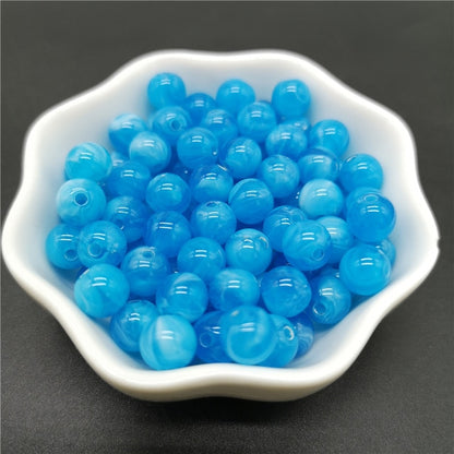 6 8 10 mm Imitation Natural Stone Round Acrylic Beads Clouds Effect Beads For Jewelry Makeing Bracelet necklace DIY Accessory