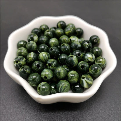 6 8 10 mm Imitation Natural Stone Round Acrylic Beads Clouds Effect Beads For Jewelry Makeing Bracelet necklace DIY Accessory