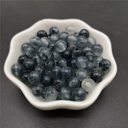 6 8 10 mm Imitation Natural Stone Round Acrylic Beads Clouds Effect Beads For Jewelry Makeing Bracelet necklace DIY Accessory