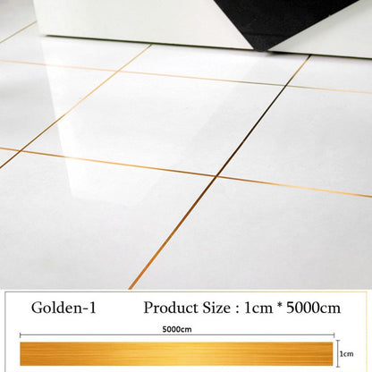 5000cm/Roll Brushed Gold Silver Floor Edging Waterproof Seam Wall Stickers Wall Gap home decoration Self-adhesive Tile sticker