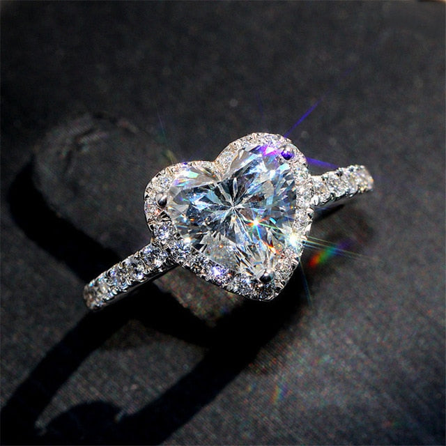 CC Trendy Jewelry S925 Rings For Women Cubic Zirconia Charms Bridal Wedding Engagement White Gold Color Ring Drop Shipping