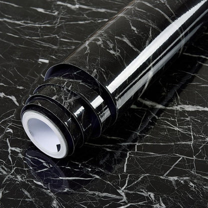 Waterproof Oil-proof Marble Self Adhesive Wallpaper Vinyl Film Wall Stickers Bathroom Bedroom Kitchen Cupboard Home Improvement