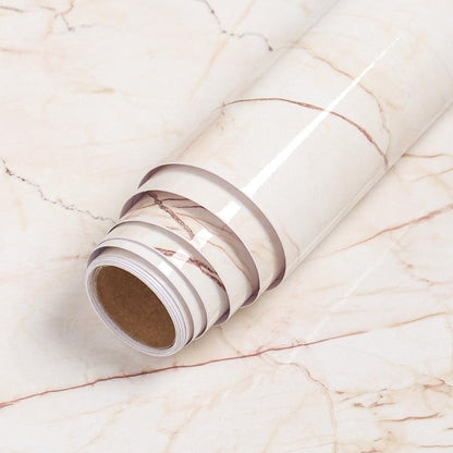 Waterproof Oil-proof Marble Self Adhesive Wallpaper Vinyl Film Wall Stickers Bathroom Bedroom Kitchen Cupboard Home Improvement