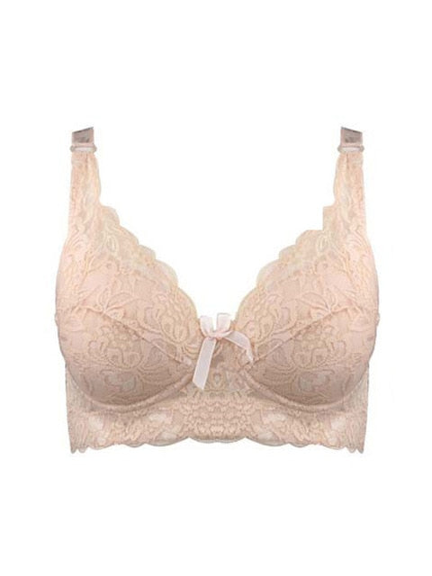 Hot Full cup thin underwear small bra plus size wireless adjustable lace Women's bra breast cover B C D cup Large size Lace Bras