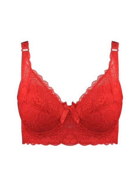 Hot Full cup thin underwear small bra plus size wireless adjustable lace Women's bra breast cover B C D cup Large size Lace Bras