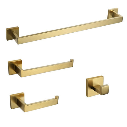 Gold Brushed Bathroom Accessories Hardware Set Towel Bar Rail Toilet Paper Holder Towel Rack Hook Soap Dish Toilet Brush