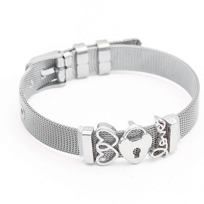 SEIALOY Fashion Stainless Steel Mesh Watch Chain Bracelets For Women Men Rose Gold Charm Brands Bracelet Bangles Jewelry