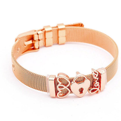 SEIALOY Fashion Stainless Steel Mesh Watch Chain Bracelets For Women Men Rose Gold Charm Brands Bracelet Bangles Jewelry