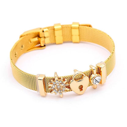 SEIALOY Fashion Stainless Steel Mesh Watch Chain Bracelets For Women Men Rose Gold Charm Brands Bracelet Bangles Jewelry