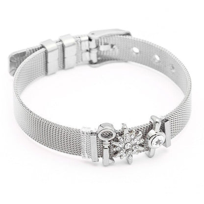 SEIALOY Fashion Stainless Steel Mesh Watch Chain Bracelets For Women Men Rose Gold Charm Brands Bracelet Bangles Jewelry