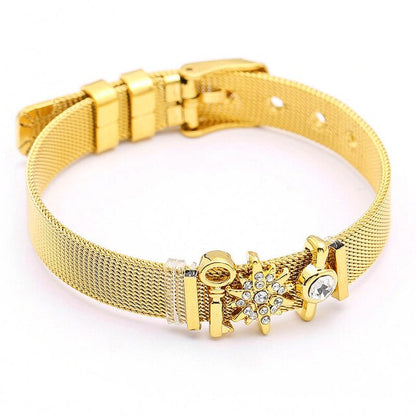SEIALOY Fashion Stainless Steel Mesh Watch Chain Bracelets For Women Men Rose Gold Charm Brands Bracelet Bangles Jewelry