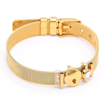 SEIALOY Fashion Stainless Steel Mesh Watch Chain Bracelets For Women Men Rose Gold Charm Brands Bracelet Bangles Jewelry