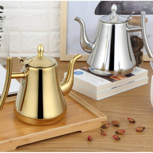 Fashion Gold and Silver Color Tea Pot With Filter Type Hotel Tea Kettle 304 Stainless Steel Water Kettle Water Pot 1L/1.5L/2L
