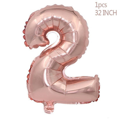 Rose Gold Wedding Birthday Party Balloons Happy Birthday Letter Foil Balloon Baby Shower Anniversary Event Party Decor Supplies