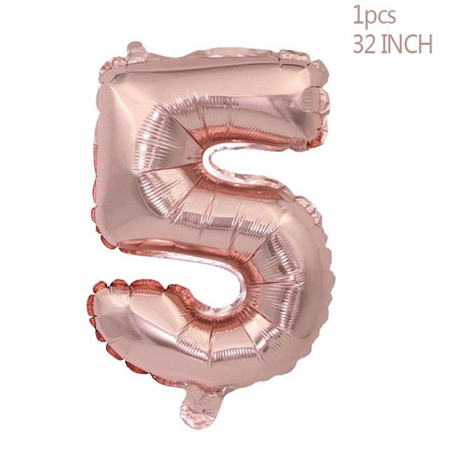 Rose Gold Wedding Birthday Party Balloons Happy Birthday Letter Foil Balloon Baby Shower Anniversary Event Party Decor Supplies