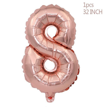 Rose Gold Wedding Birthday Party Balloons Happy Birthday Letter Foil Balloon Baby Shower Anniversary Event Party Decor Supplies