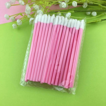 50pcs Disposable Cosmetic Makeup Lip Brush Lipstick Lip Glossy Wands Pen Cleaner Applicator Eyeshadow Lip Gloss Brushes Tools