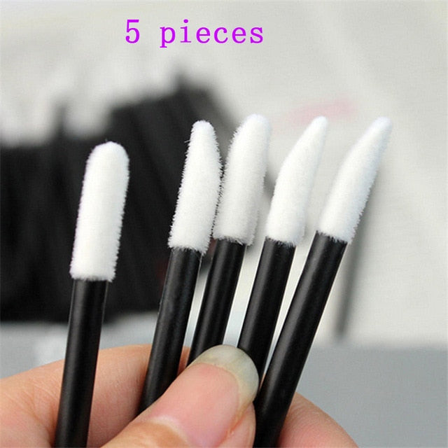 50pcs Disposable Cosmetic Makeup Lip Brush Lipstick Lip Glossy Wands Pen Cleaner Applicator Eyeshadow Lip Gloss Brushes Tools
