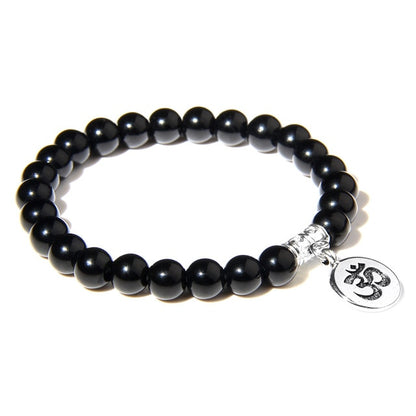 Handmade Natural Stone Lotus Ohm Buddha Beads Bracelet Pink Zebra Stone Lotus Charm Bracelet for Women Men Yoga  Jewelry Gifts