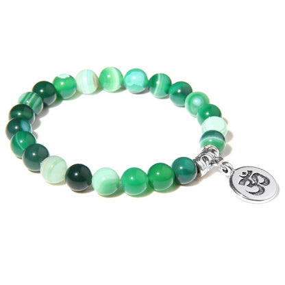 Handmade Natural Stone Lotus Ohm Buddha Beads Bracelet Pink Zebra Stone Lotus Charm Bracelet for Women Men Yoga  Jewelry Gifts