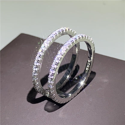 Handmade Eternity Promise ring 925 Sterling silver AAAA cz Engagement Wedding Band Rings for women Men Finger Party Jewelry